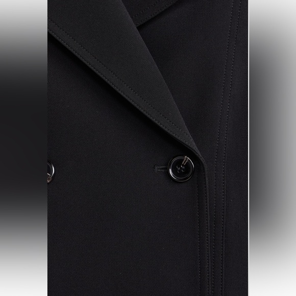 NWT Theory Admiral Black Double-Breasted Crop Trench Jacket - Picture 12 of 12